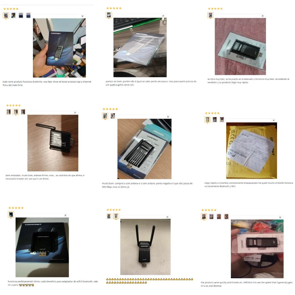 COMFAST 900Mbps WiFi 6 BT 5.3 USB Adapter Dual Band 2.4/5G RTL8851BU Wireless Free Drive Network Card For Laptop PC Win 10/11.