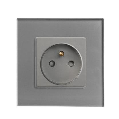 Frankreich Standard Doppelsteckdosen Französische Typ-C-Steckdosen 110-250 V Glasscheibe USB-Ladeanschluss Elektrischer Stecker Heimwerker