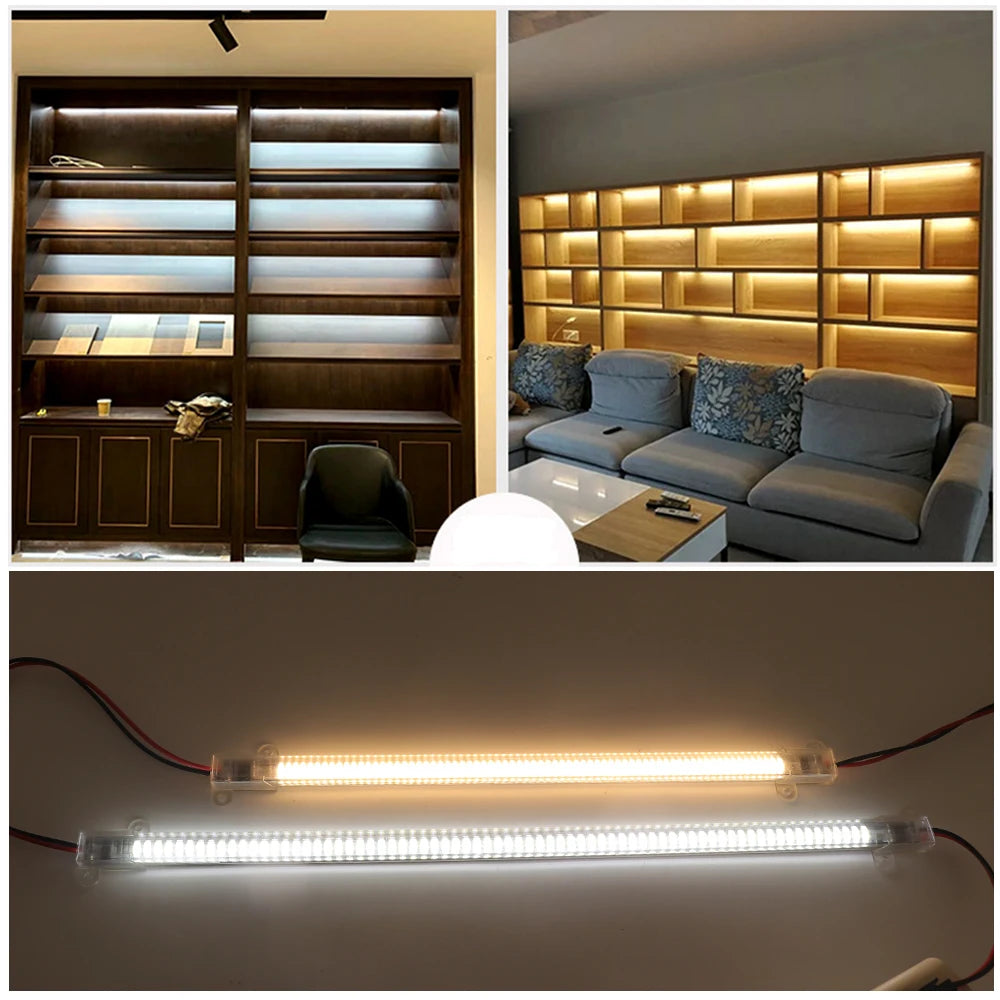 30cm/50cm/60cm LED Rigid Light Strip High Brightness LED Fluorescent Floodlight Tube Bar Industries Showcase Display Lamp 220V.
