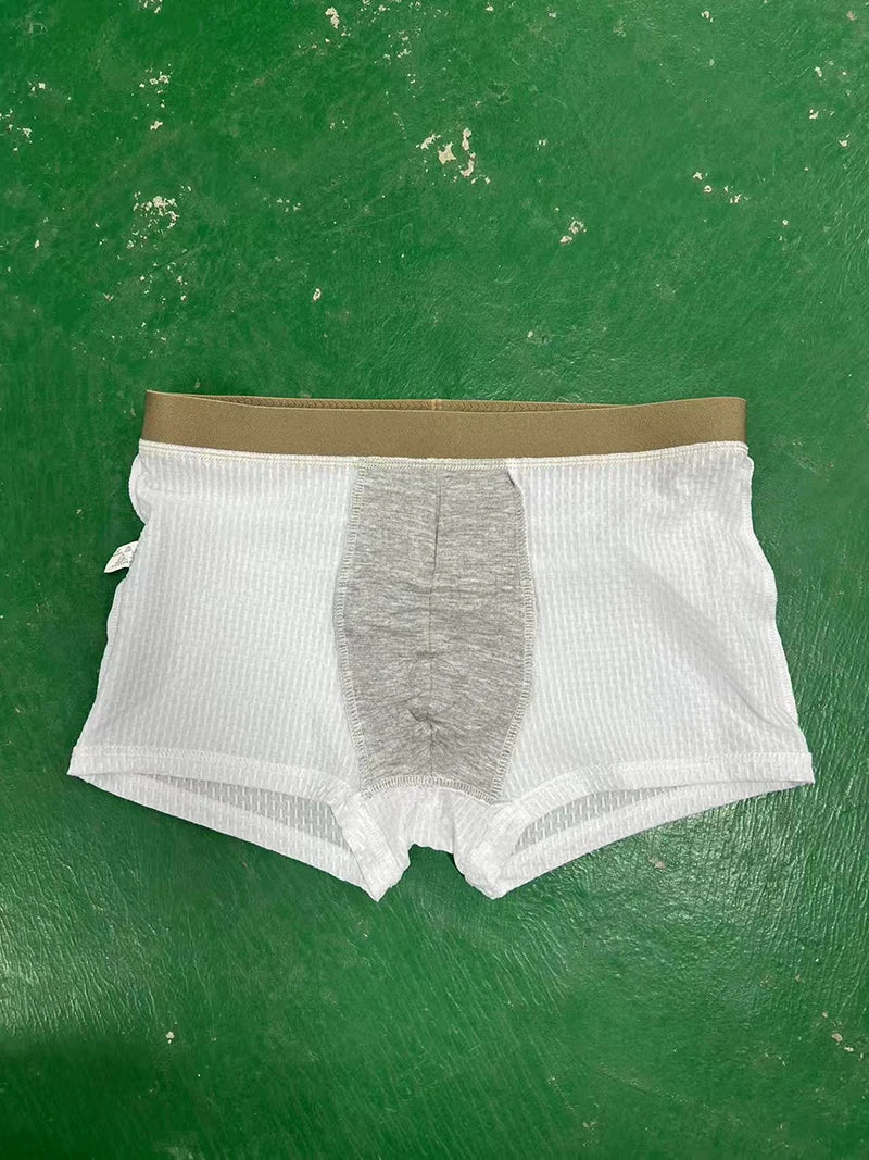 4 Stück Herren-Boxershorts, Eisseide, Unterwäsche, Unterhose, kühl, atmungsaktiv, sexy, schlankes Höschen, Netz-Dessous