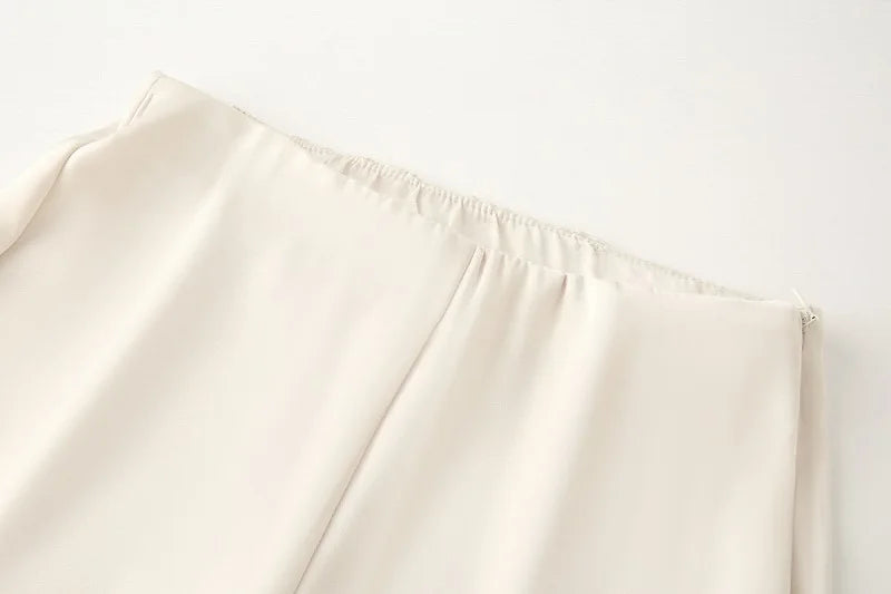 MUJER 2025 Women's Pants Sets Summer Satin High Waist Pants for Women Holiday Casual Pants Woman Straight Leg Trousers Woman.