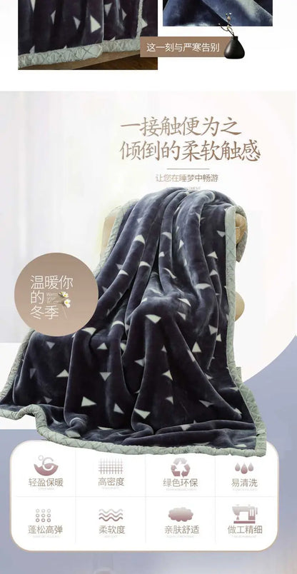 Winter Raschel Blankets Thickened Soft Comfortable and Fluffy Plush Quilt Home Multifunctional Single Person Double Warm Blanket.
