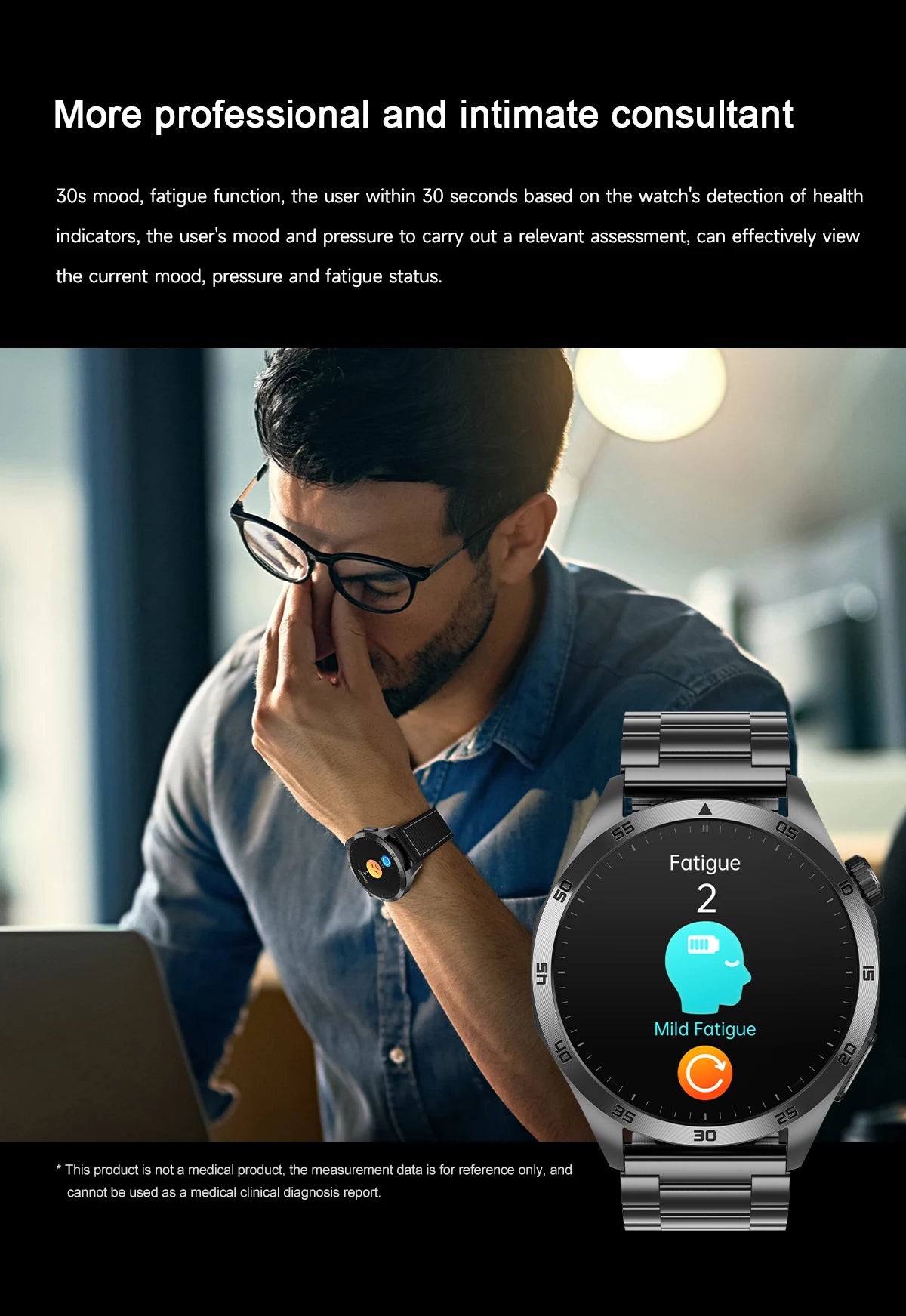 2025New Micro Physical Examination Blood Lipids Uric Acid Blood Pressure Smart Watch ECG+PPG Clock Bluetooth Call Smartwatch Men.