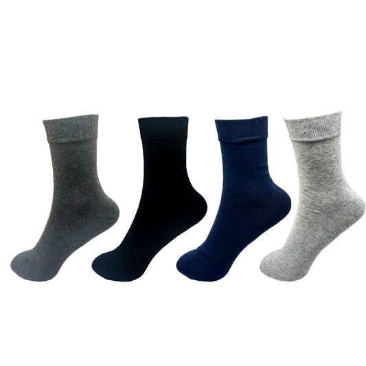 4 Pairs Men Cotton Dress Socks Pure Color High Quality Soft Breathable Black Business Casual Men Summer socks Large Size.