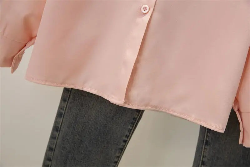 Spring Autumn Casual Chiffon Shirt Women Shirts Fashion Female Long Sleeve Loose Solid Blouse Tops Office Lady Shirts.