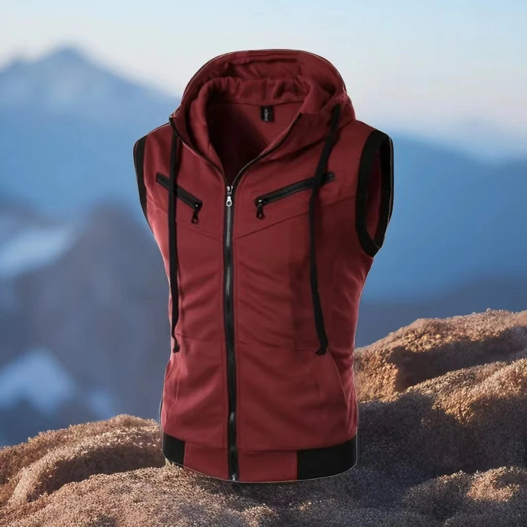 2025 New Fashion Zipper Cardigan Sweater Mens Sleeveless Hooded Vest Jacket Plus Size S-4XL Streetwear Vest Hoodies.