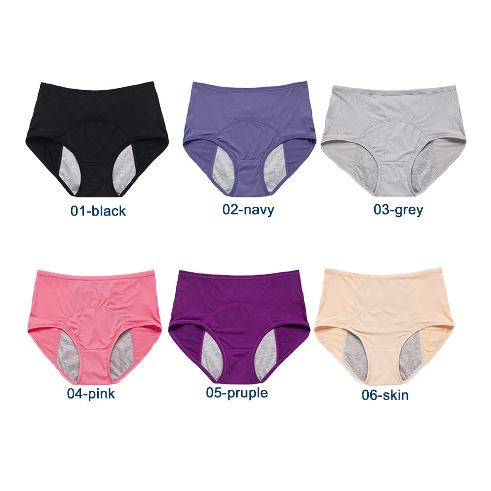 10pcs Leak Proof Menstrual Panties High Waist Women Period Underpants Plus Size 8XL Physiological Waterproof Briefs Wholesale