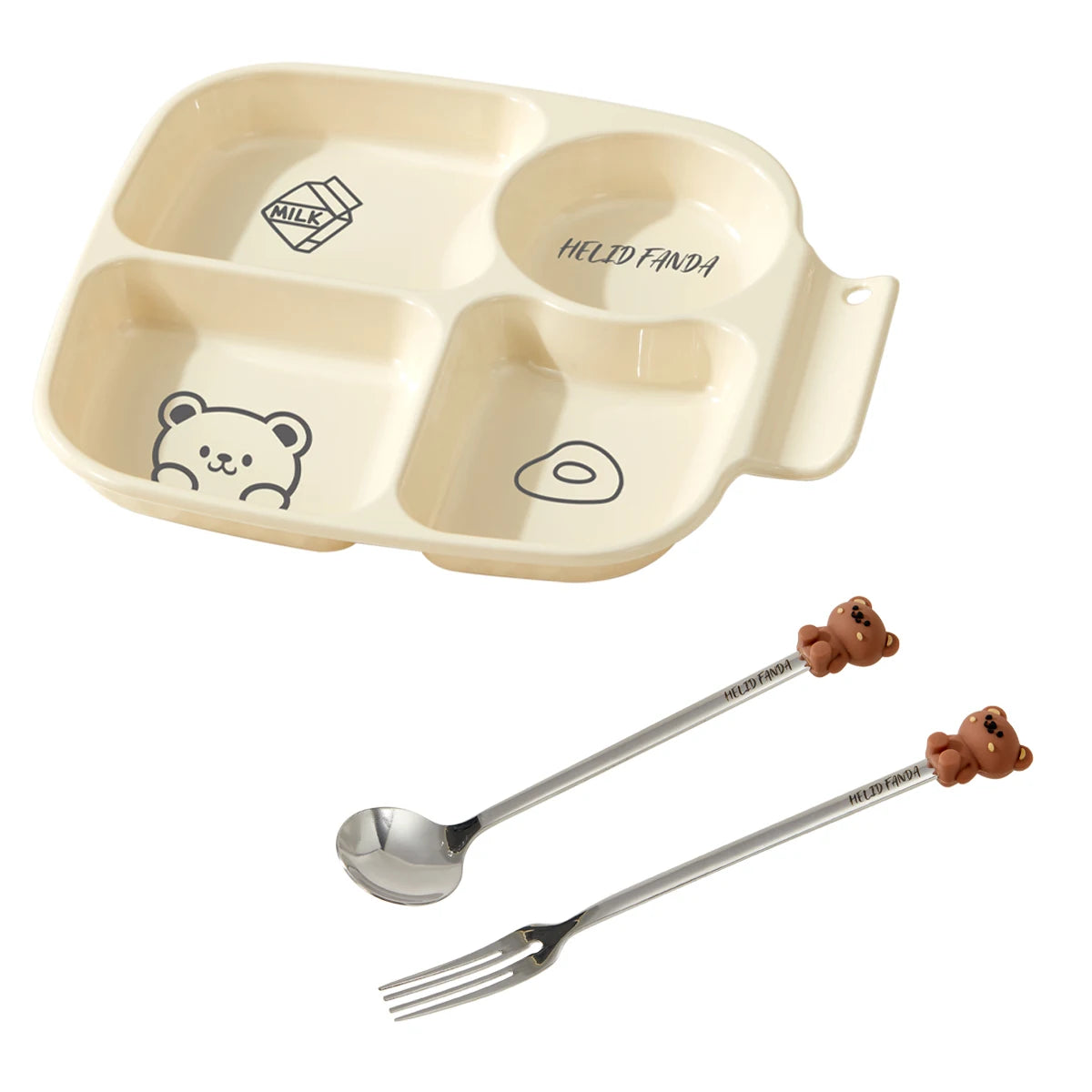 WORTHBUY Square Plastic Divided Dinner Plate Portion Control Food Plate Stackable Salad Plate 4 Compartments Fat Reducing Plate.