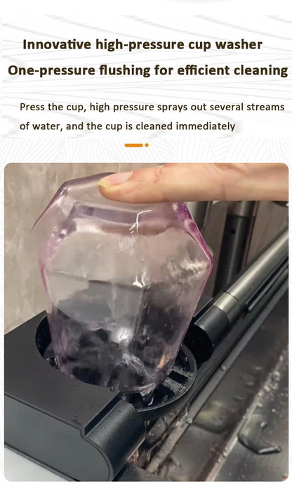 Blue Whale Dragon Rain Digital Display Large Single Sink Faucet with Integrated Multifunctional Atmosphere Light