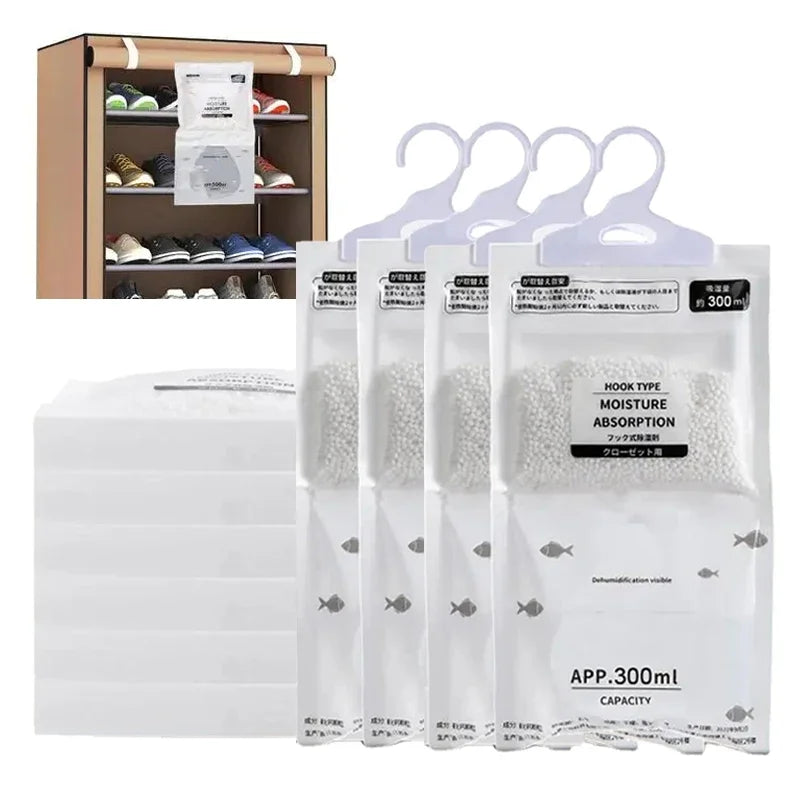 5/10Pcs Moisture Absorber Hanging Drying Clothes Dehumidifier Wardrobe Dehumidifier Dry Bag Desiccant Moisture Absorption Bag.