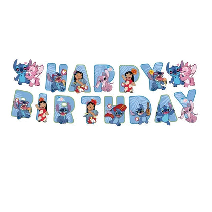 Niedliche Cartoon-Lilo und Stitch-Luftballons, alles Gute zum Geburtstag, Party, Babyparty, Dekorationen, Kindergeschenke, Einweggeschirr