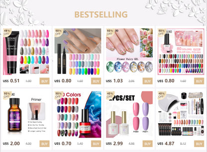 ROSALIND Red Series UV Nail Gel Hybrid Varnish Semi Permanent For Manicure Art Nail Polish Matt Base Top Coat Gel Nail Polish.