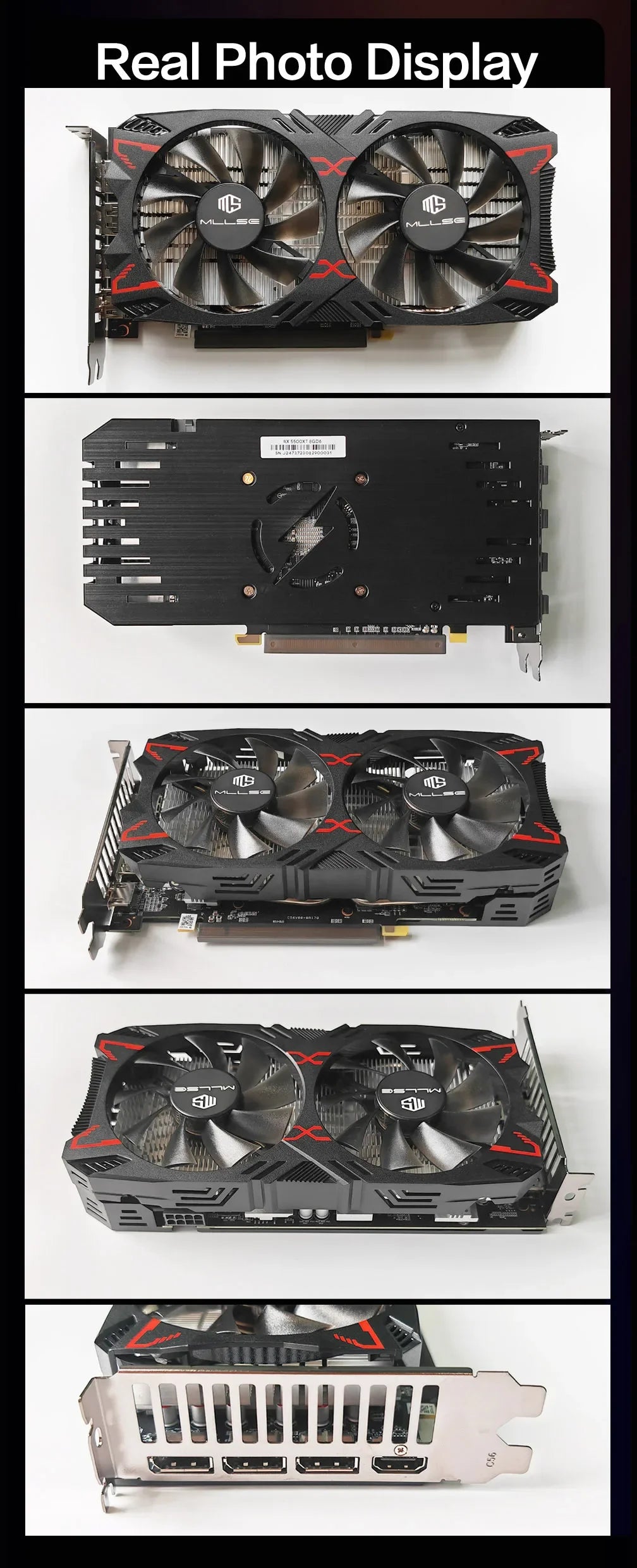 MLLSE AMD RX5500XT 8G Gaming Graphics Card 8GB 128Bit GDDR6 PCI-E 4.0×8 GPU Radeon rx5500xt 8gb game Video Cards Placa de vídeo.