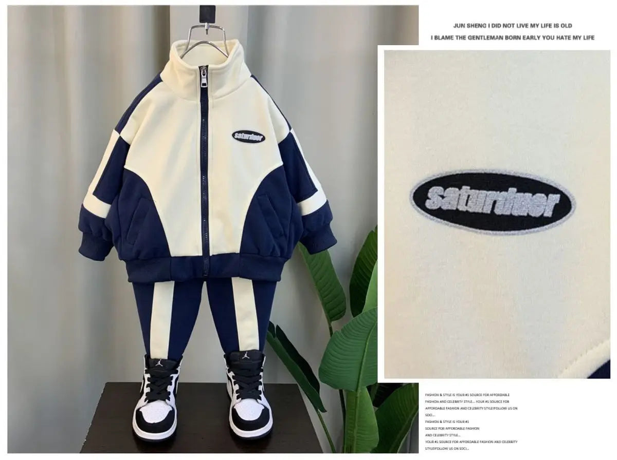 Children's Clothing Set Spring and Autumn Season New Boys and Babies Casual Jackets and Pants 2-piece Set Korean Sportswear.