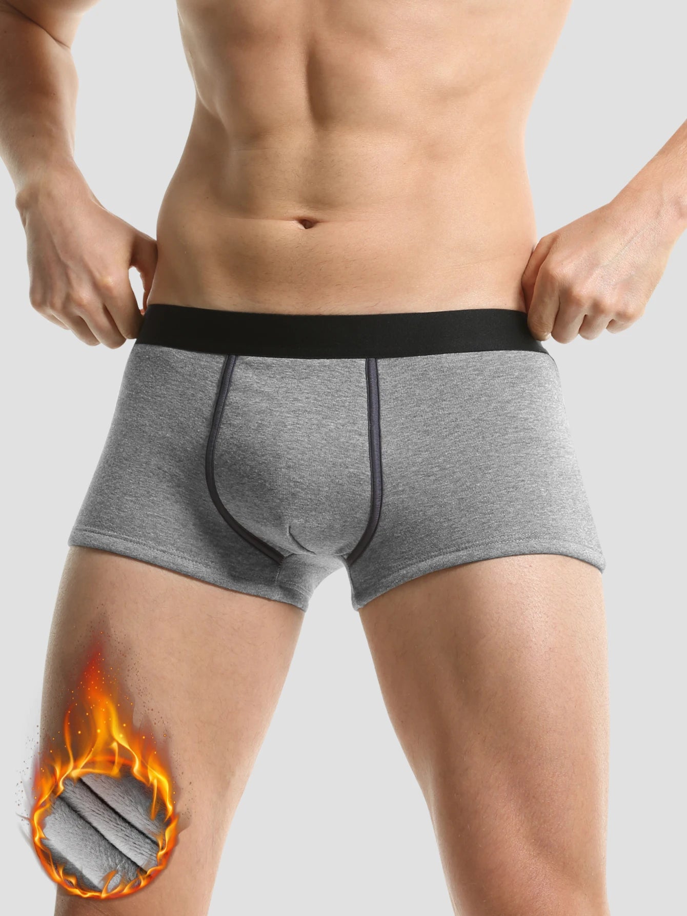 Warme Unterwäsche für Herren plus Fleece-verdickte Herren-Boxershorts für Herbst und Winter, Winter-Shorts, Sport-Boxershorts für Jungen