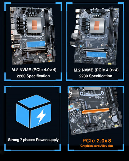 DIY Gaming Computer Motherboard with Onboard CPU 13th Core Interpose Kit Q1J1 ES 0000 8C12T DDR4 RAM LGA115X Desktop PC.