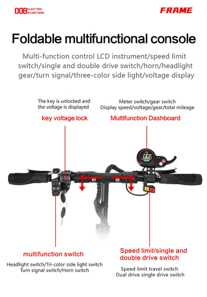 BOYUEDA Q7 PRO Adult EScooter 1600W*2 Dual Motor Foldable City E-Scooter 52V19AH 10” Tire Off-Road Electric Scooter.