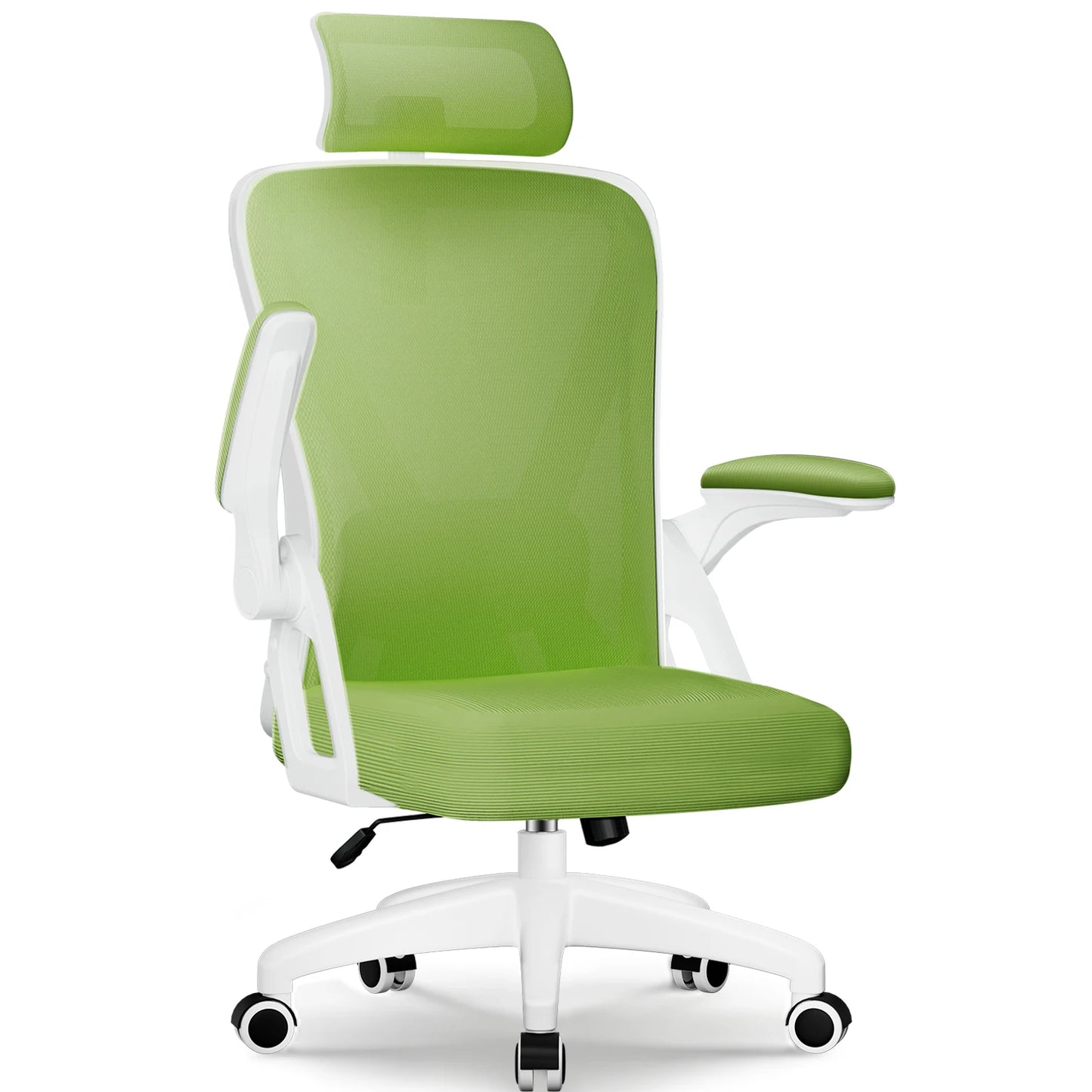 AUTHMIC Ergonomischer Bürostuhl – faltbare Armlehnen, verstellbare Rückenlehne, verstellbare Kopfstütze, verstellbare Lendenwirbelsäule, maximale Belastung 150 kg,