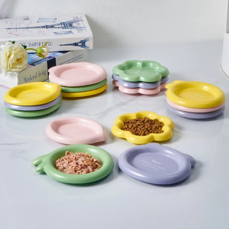 Cat Ceramic Food Basin Pet Small Size Canned Snack Feeding Dish Bowls Puppy Cute Eating Feeders Kitten Supplies.
