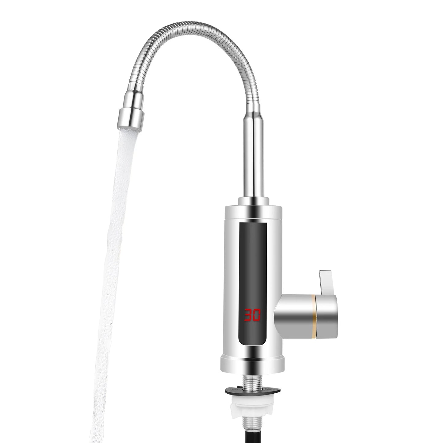 3000W Electric Hot Water Faucet 360° Rotating Stainless Steel Kitchen Faucet Instant Heating Led Digital Display