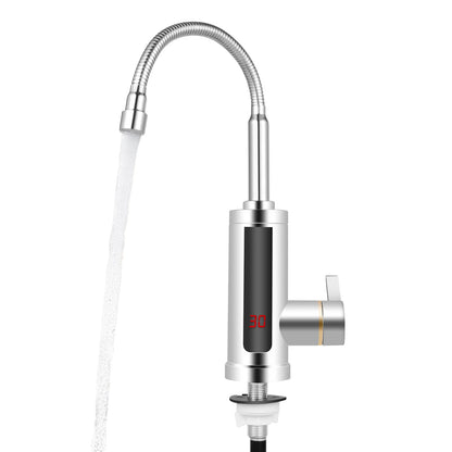 3000W Electric Hot Water Faucet 360° Rotating Stainless Steel Kitchen Faucet Instant Heating Led Digital Display