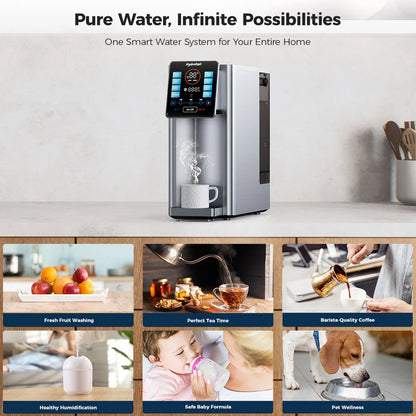 Hydrofast W100 Countertop Water Purifier,Food-Grade Materials,Hot & Ambient Water,8 Temperatures,Comprehensive UV Sterilization.