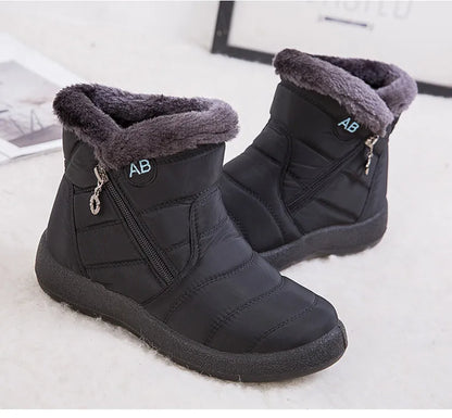 Women's Boots Women's Ankle Boots With Fur Winter Shoes Women Low Heels Winter Boots Snow Waterproof Botas Mujer Winter Footwear.