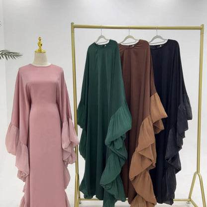 Ramadan Eid Kebaya Muslim Batwing Abaya Damen Dubai Luxury Abayas For Women Kaftan Satin Dress Islam Caftan Marocain Robe Femme.