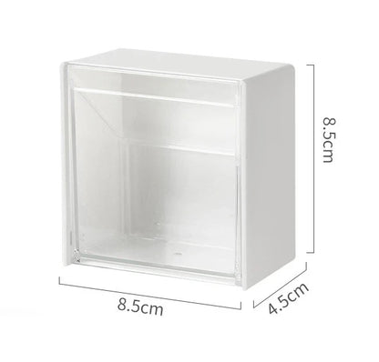Wandmontierte Flip-Aufbewahrungsbox für das Badezimmer, nicht perforierte Aufbewahrungsbox für Wattestäbchen