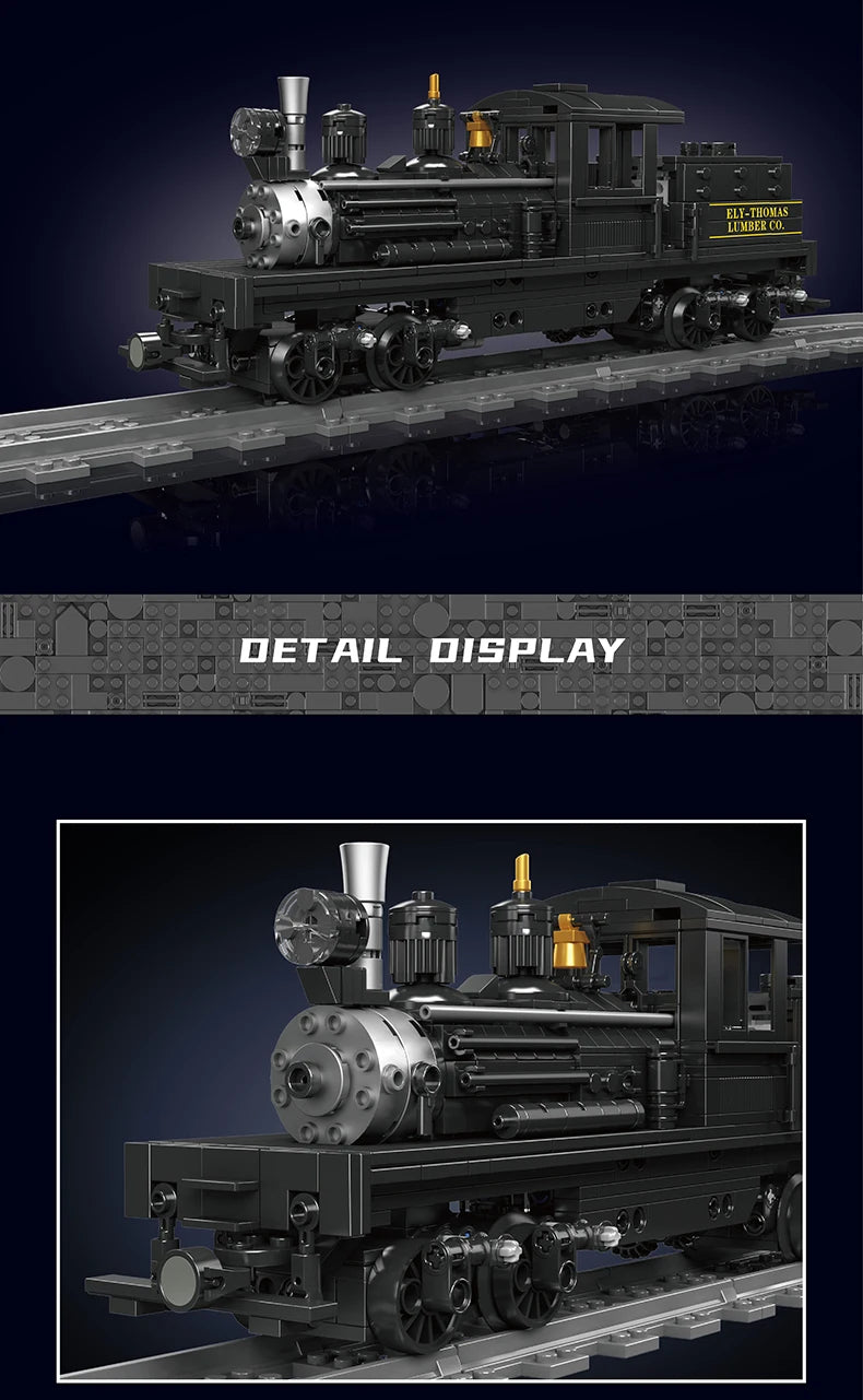 Mould King 12032 Technical Train Toys The RC&RC Shay-Type Steam Locomotive Building Block Assembly Car Brick Kids Christmas Gift.