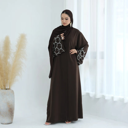 2025 Middle Eastern Islam Outfit for Muslim Women Luxury Dubai Modest Abaya Dress Eid Arabic Cardigan Plain Turkey Kaftan Robe.