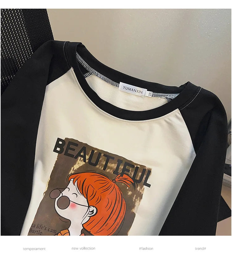 170kg Plus Size Damen Büste Herbst lässig Mode bedruckt Sweatshirt lose Langarm Top 6xl 7xl 8xl 9xl 10xl 11xl.