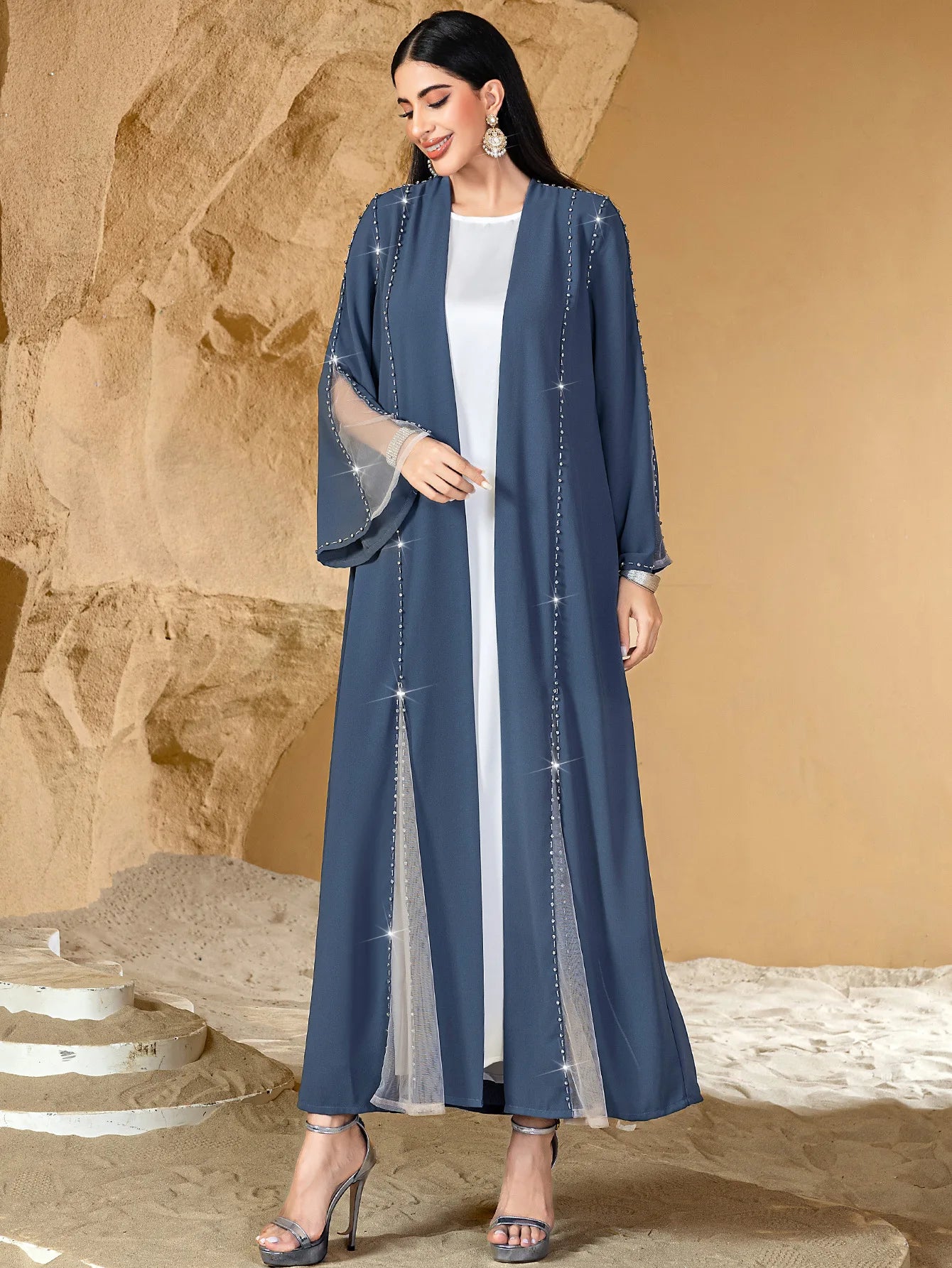 Eid Diamonds Abayas for Women 2025 Fashion Muslim Dress Dubai Open Abaya Kebaya Kimono Jalabiya Caftan Marocain Femme Robe Gown