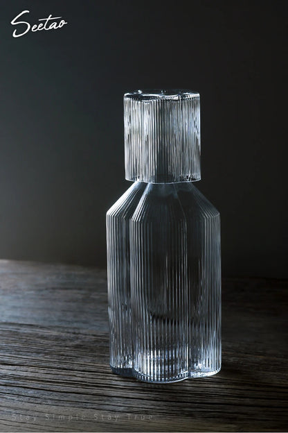 Clear Ice Cream Glass Whiskey Red Wine Glass Cup Flower Stripe Glass Mug Vintage Iced American Coffee Mug Home Stacked Cup