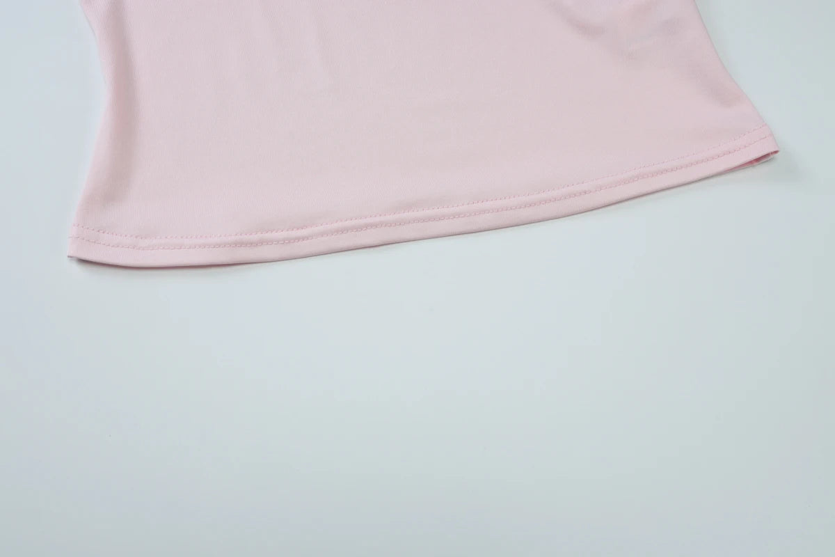 Dulzura Ladies Inclined Shoulder Sleeveless Slim Fit Lace Up Tank Top Solid Sexy Casual Y2K Top Party Club Street Summer Clothes.