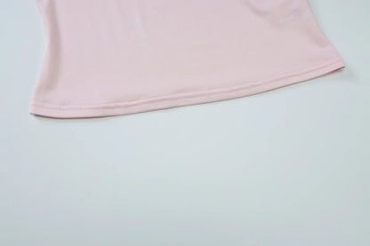 Dulzura Ladies Inclined Shoulder Sleeveless Slim Fit Lace Up Tank Top Solid Sexy Casual Y2K Top Party Club Street Summer Clothes.