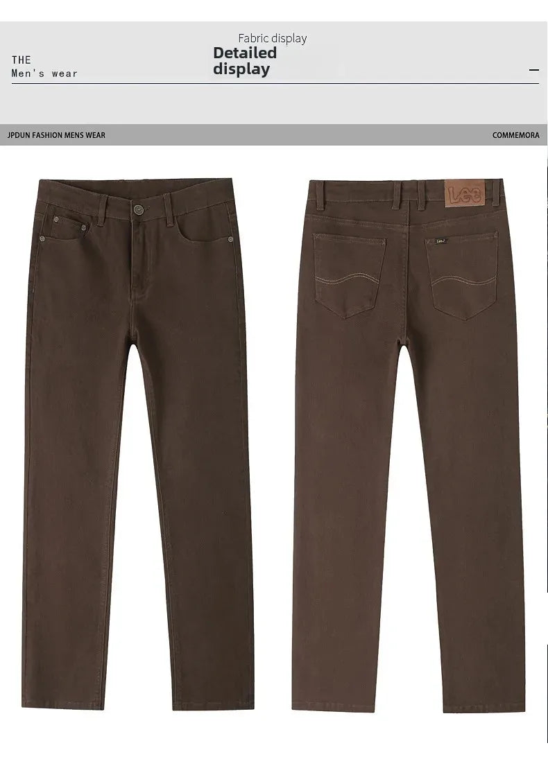 2024 herbst/Winter Neue männer Jeans Business Lose-Fit Gerade Bein Hohe Taille Baumwolle Casual Trendy hosen.