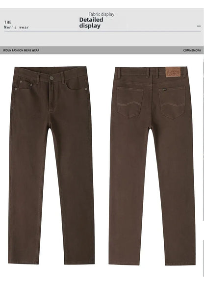 2024 herbst/Winter Neue männer Jeans Business Lose-Fit Gerade Bein Hohe Taille Baumwolle Casual Trendy hosen.