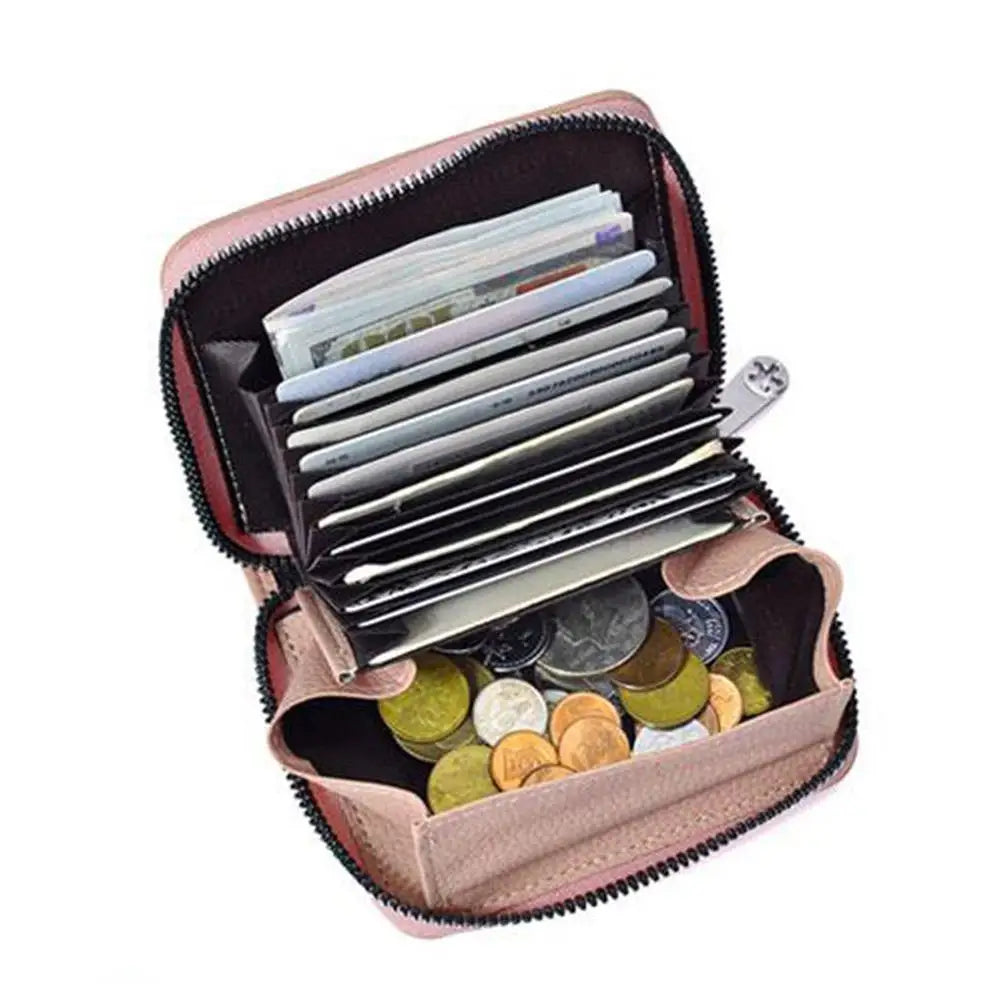 Multi-Pocket Portable PU Leather Wallet Japanese Wallet Coin Bags Multi-Card Slot ID Card Holder Coin Zipper Purse For Women.