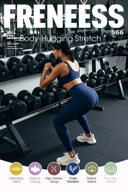 Summer High-Waisted Yoga Pants - 4-Way Stretch Quick-Dry Workout Leggings for Running Cycling Gym Fitness.