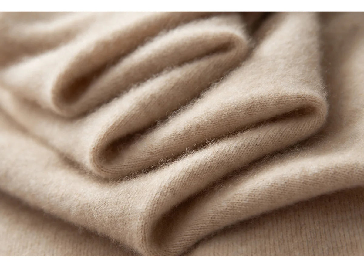 Pure cashmere half skirt, A-line loose, hip-hugging, high-end and exquisite long knitted hip-hugging skirt for autumn and winter.