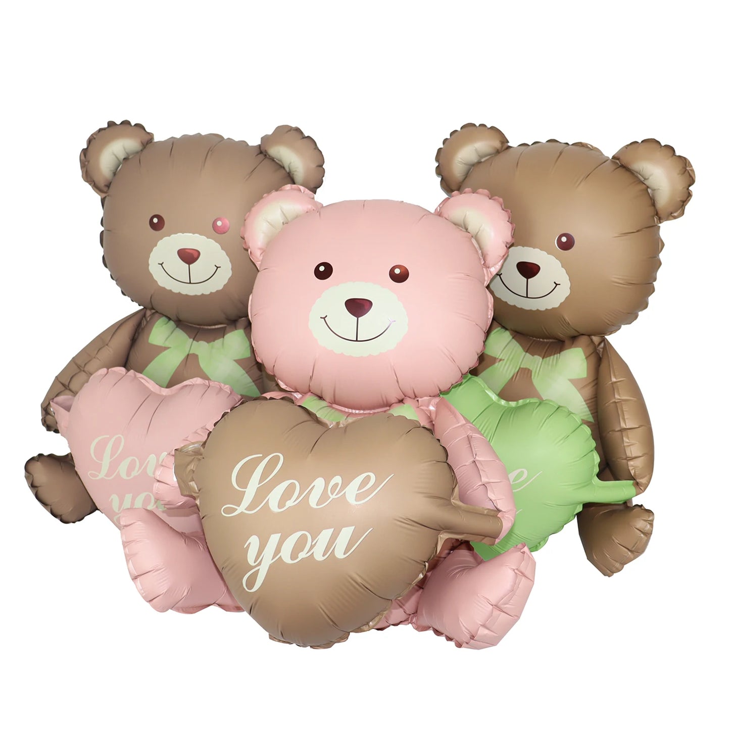Matte 3D Herz Liebe dich Bär Aluminium Folie Ballon Hochzeit Dekoration Geschenke Schleife Stern Gänseblümchen Regenbogen Alles Gute zum Geburtstag Party Ballon.
