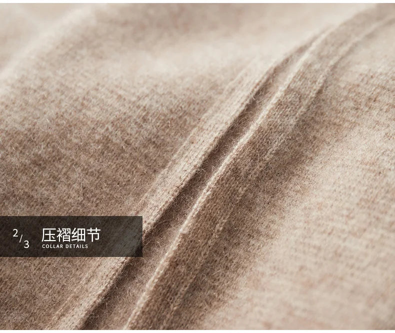 Thickened Four-Point Split Wear-Resistant 100% Cashmere Knitted Pants for Men with Pockets Elastic Waist Drawstring Slim Pants.