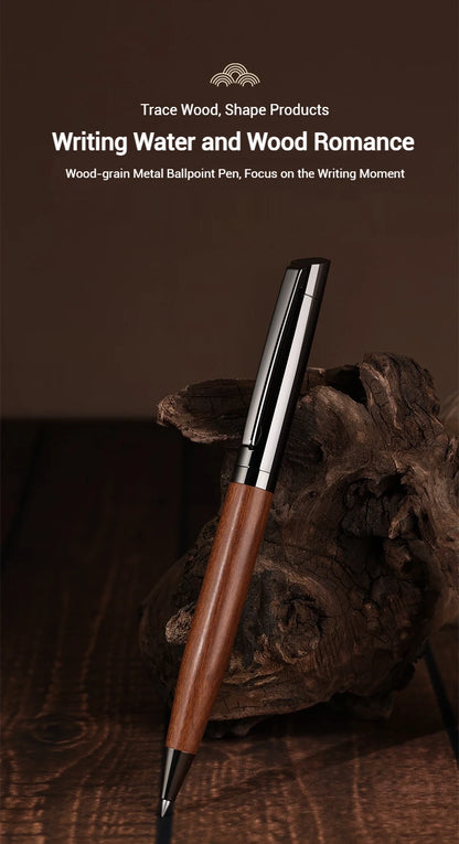 Luxuriöser Kugelschreiber aus Holz und Metall, mittlere Spitze, für Geschäftsbüros, Schule, Büromaterial.