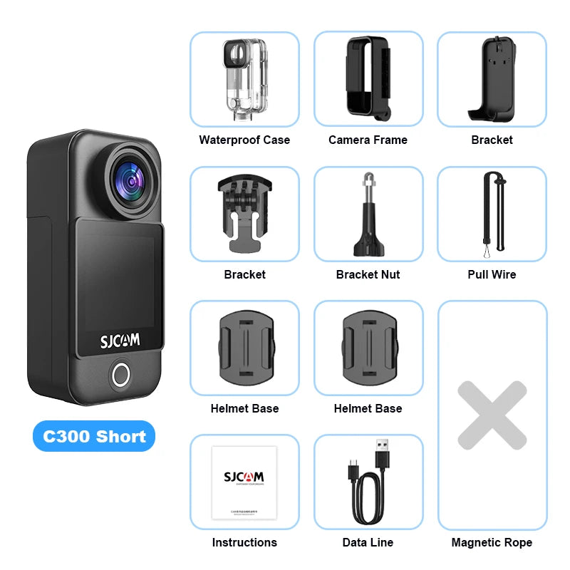 SJCAM C300 4K Action Camera Touch Screen 6-Axis Gyro Stabilization 30m Waterproof 1000+2800mAh Battery 460Min Recording