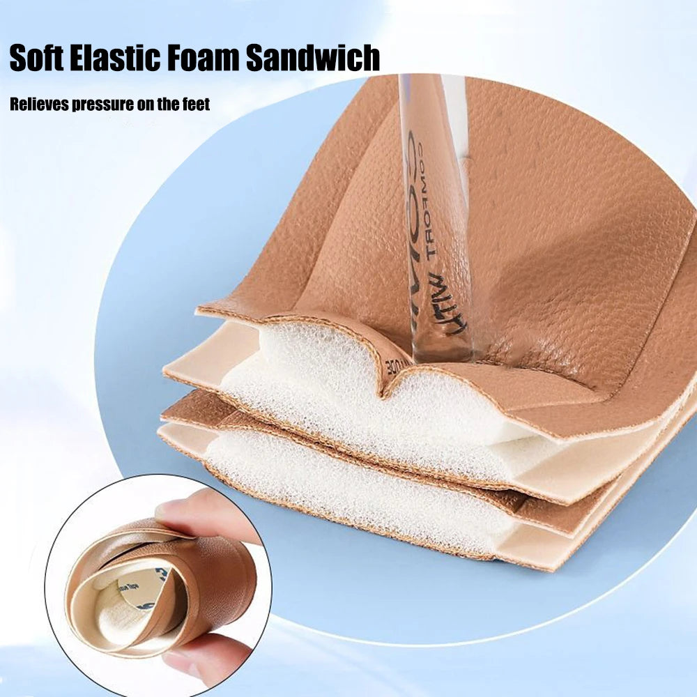 Self-adhesive Insoles for High-heeled Sandals Women Comfort Sweat-absorbent Shoe Sole Anti-Slip Memory Foam Seven-point Shoe Pad.