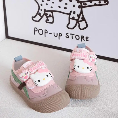 Sanrio Girl Kawaii Canvas Shoes Kindergarten Baby Child Cute Hello Kitty Spring Autumn Fashion Outdoor Running Sports Leisure.