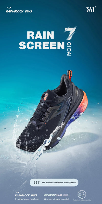 361 Degrees NEW Rainblock 7.0 Anti Splash Rainproof Running Shoes Technology Night Reflective Cushioning Man Sneakers 572342228.