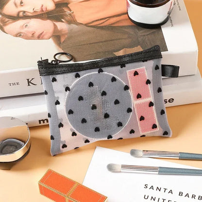 Women Mesh Cosmetic Bag Travel Storage Makeup Bag Organizer Female Make Up Pouch Portable Small Large Toiletry Beauty Case