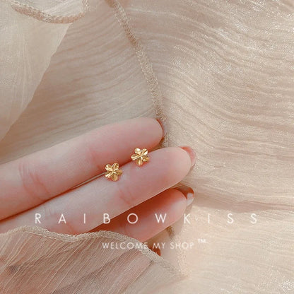 silver-plate Gold Color Mini Small Butterfly Heart Stud Earring For Women Cartilage Helix Tragus Ear Piercing Jewelry Gift